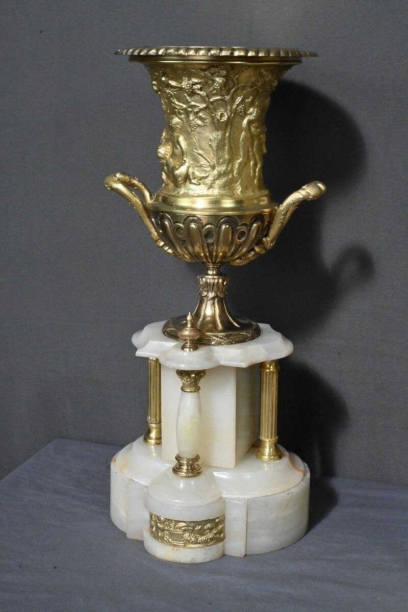 2830.0 Marble And Bronze Fireplace Set, “A L'espérance” By H. Godchot – Late 19th Century photo