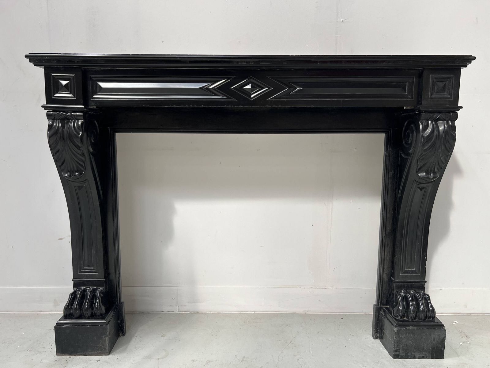 Napoleon III Fireplace With Claw Feet In Black Marble, 19th Century photo furniture