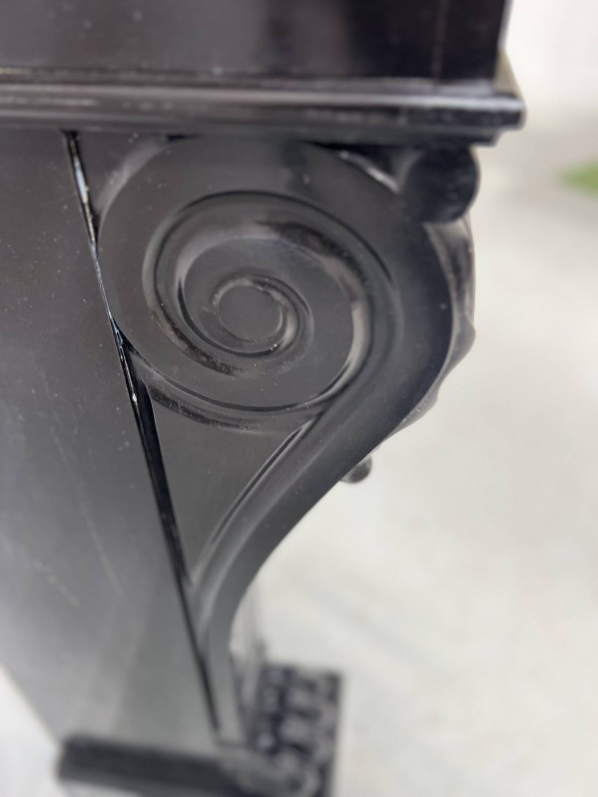 Napoleon III Fireplace With Claw Feet In Black Marble, 19th Century photo for sale