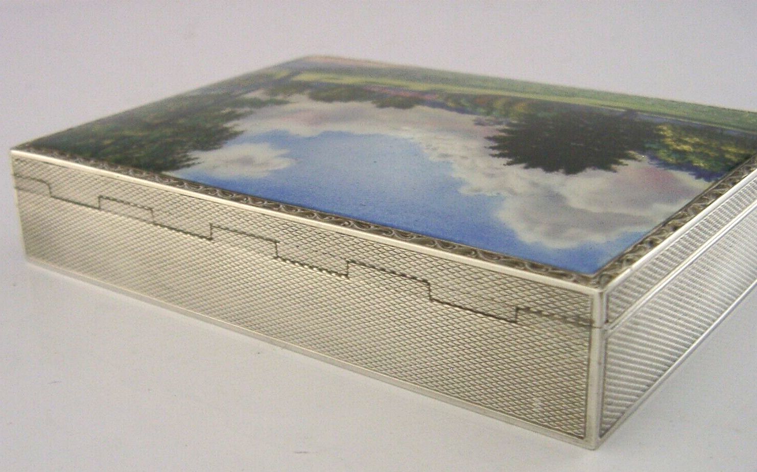 photo furniture Rare 182g Stunning Sterling Silver Enamel Table Jewellery Box 1927 Antique