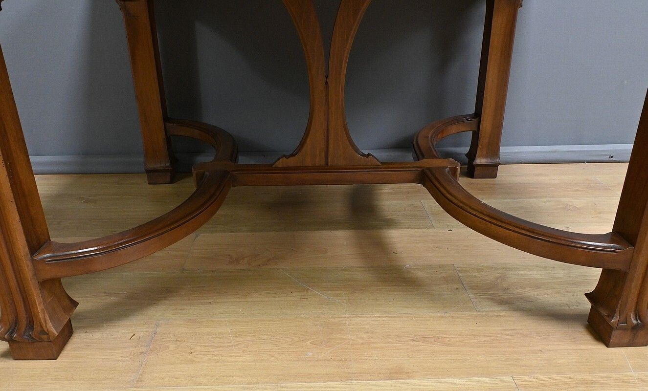 photo vinterior Art Nouveau Walnut Extending Table, 20 Place Settings – Early 20th Century