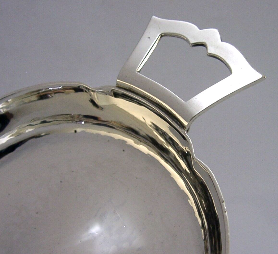 R E Stone Sterling Silver Planished Quaich Cup Bowl 1959 Arts & Crafts 109g