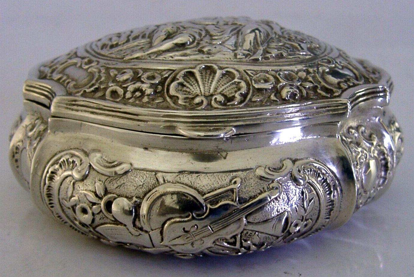 Heavy 110g Superb German Solid Silver Table Trinket Table Box C1900 Antique photo 380.0