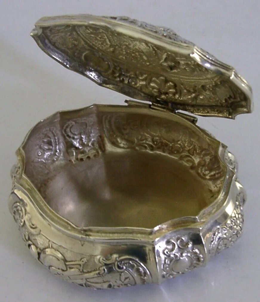 Heavy 110g Superb German Solid Silver Table Trinket Table Box C1900 Antique photo vinterior