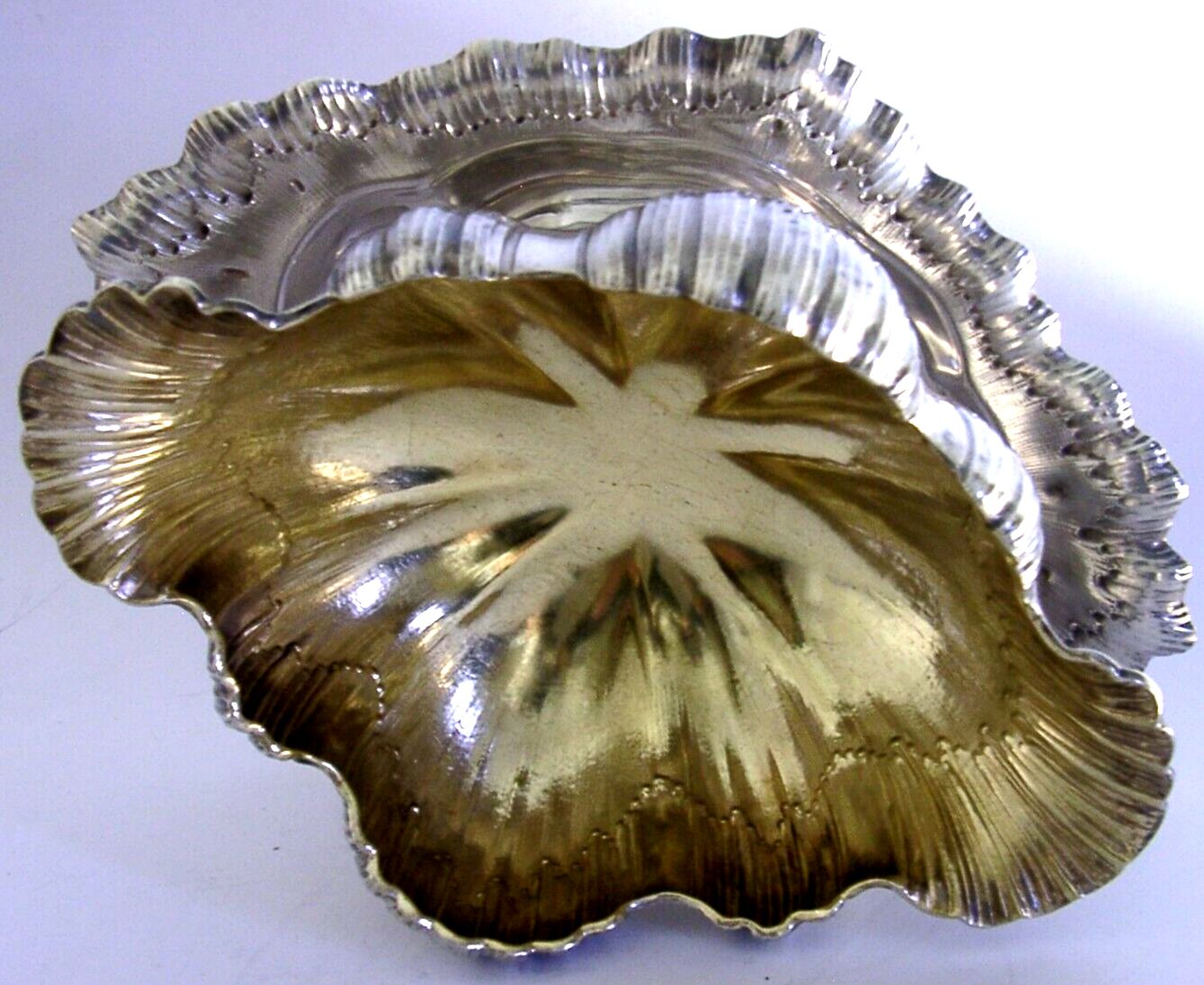 Rare 412g Stunning German 800 Solid Silver Shell Dish Bowl C1890 Antique photo buy
