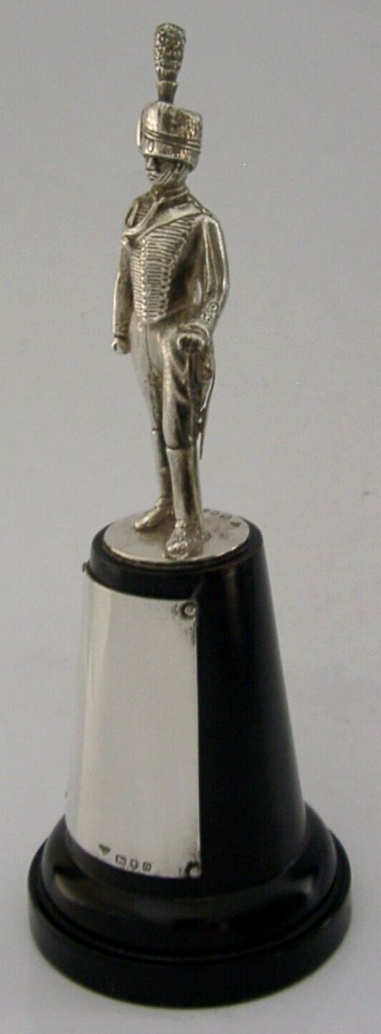 6.75inc Sterling Silver Royal Hassars Soldier Figure Trophy Statue 1969 Military photo buy
