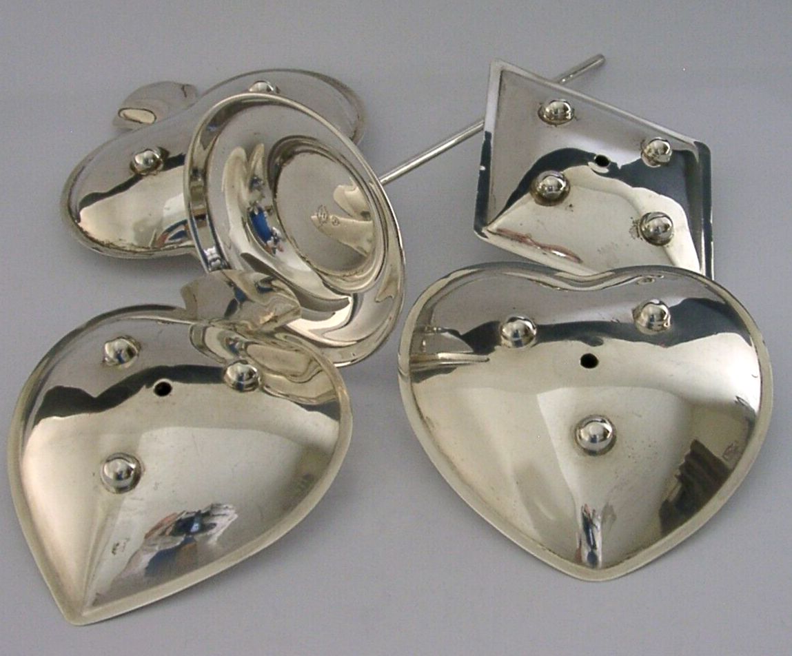 Stunning Sterling Silver Playing Card Dishes C1980 Mexican 215g Poker Bridge photo furniture