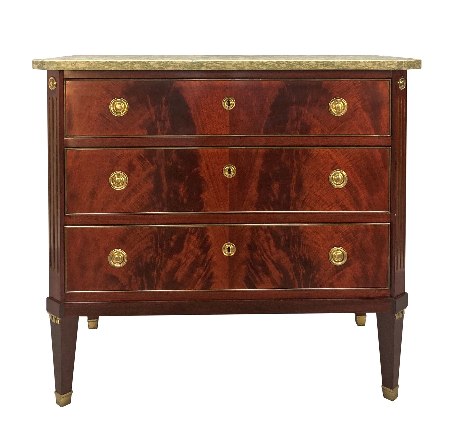 A XIX Century Russian Commode With Pale Green Marble Top