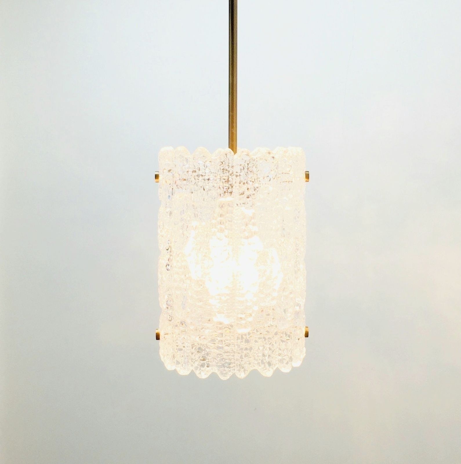 Mid Century Scandinavische Kristalglazen Plafondlamp Met Messing, Door Carl Fagerlund Voor Orrefors, Zweden, Jaren 1960 photo 425.0