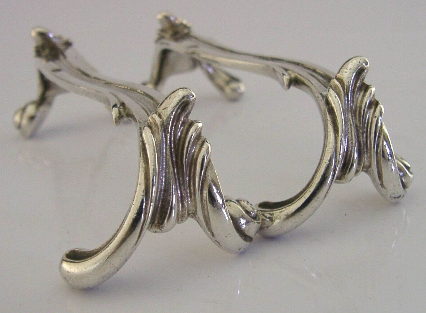 Rare Cardeilhac French Cast Sterling Silver Cutlery Rests 1880 Antique 112g photo Home Decor