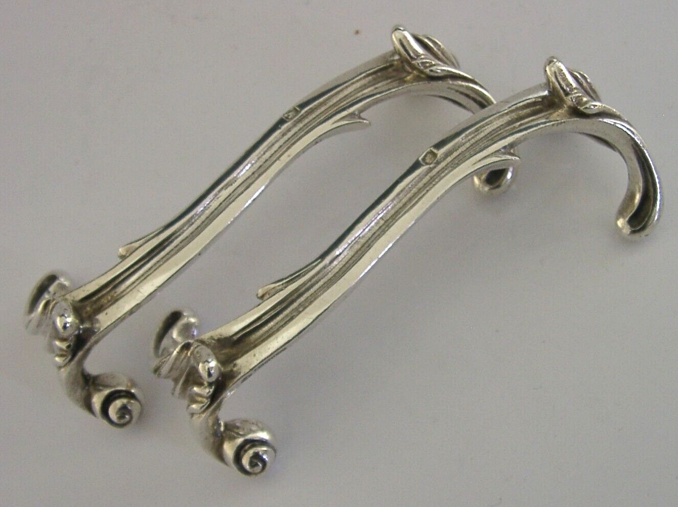 Rare Cardeilhac French Cast Sterling Silver Cutlery Rests 1880 Antique 112g photo vinterior