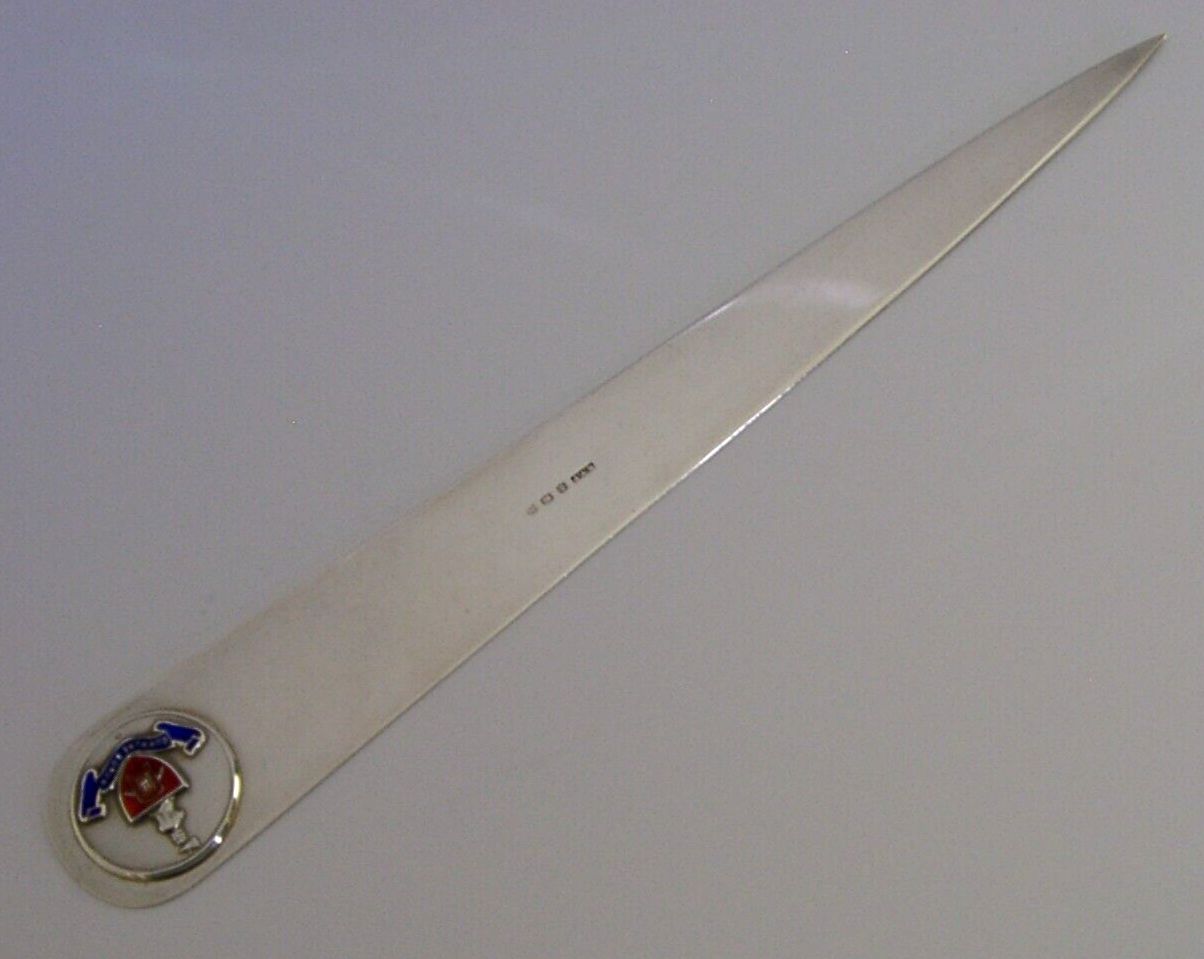 Sterling Silver Enamel New Oxford Bham House Desk Envelope Opener 1937 photo furniture