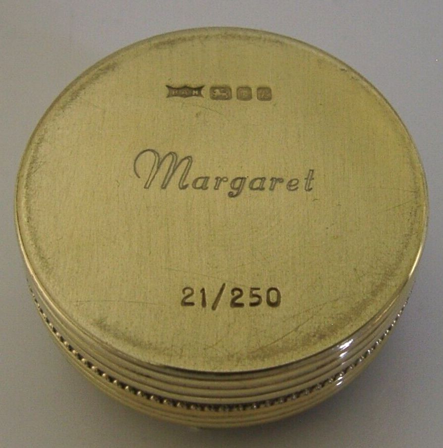 English Sterling Silver Jade Filigree Flower Box 1985 Margaret Limited Edition photo vintage
