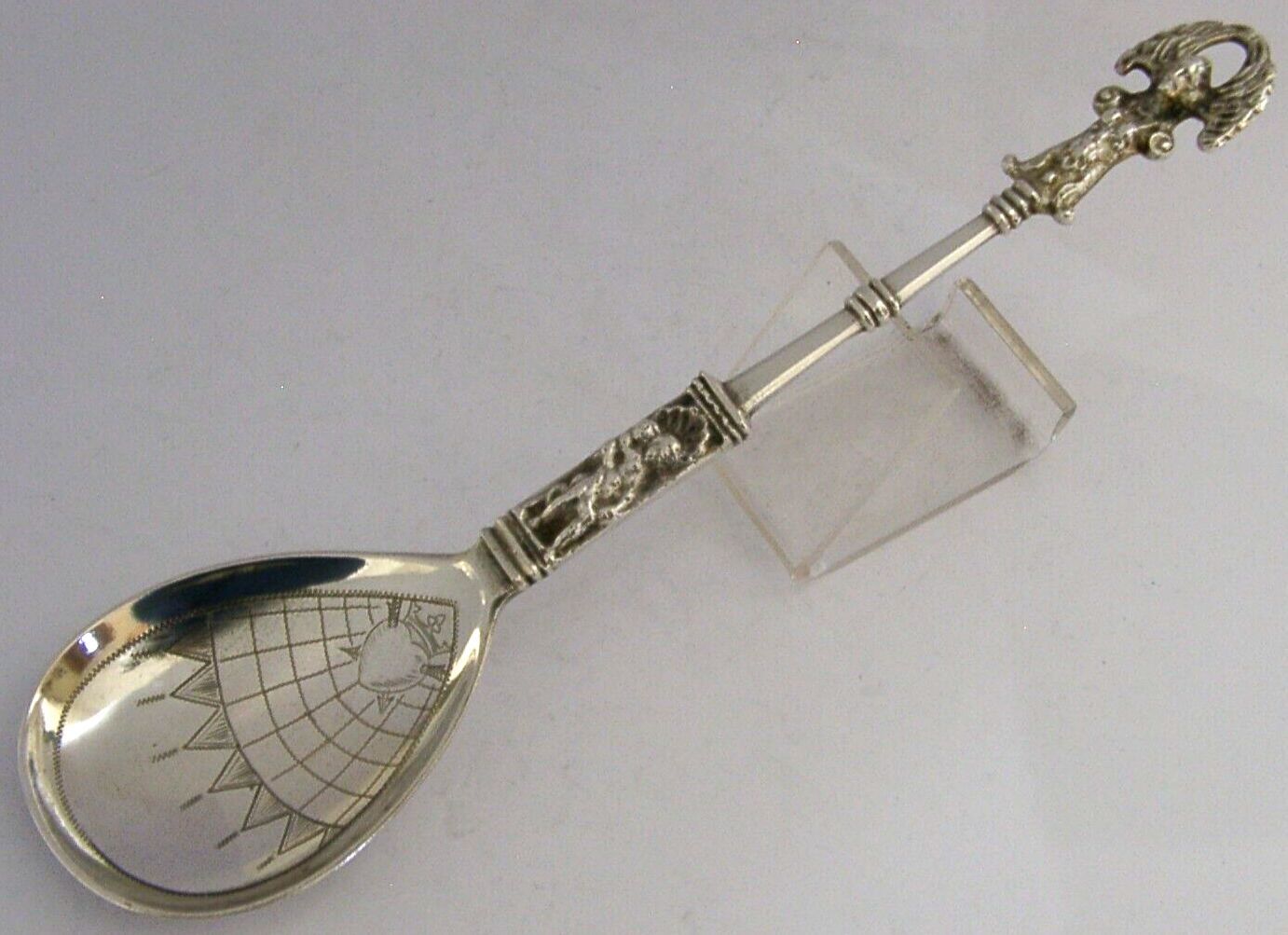 Large Marius Hammer Norwegian Antique Silver 830s Baptism Spoon 56g Norway C1900 photo Home Decor