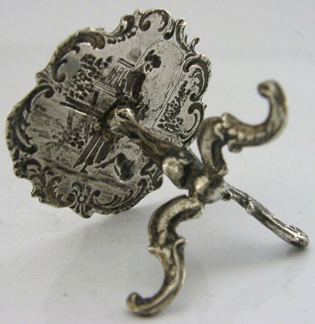 Rare German Hanau Solid Silver Miniature Table Dolls House C1900 Antique photo for sale