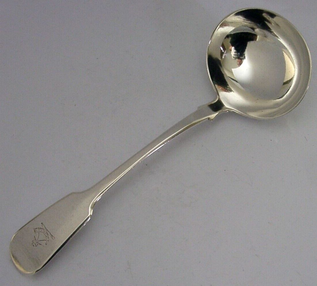 William IV Sterling Silver Hunt Family Crested Sauce Gravy Ladle 1836 58g photo furniture