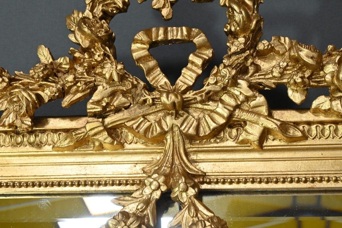 Gilded Wood Mirror Louis XVI Style  Part 2 19th Century photo Home Decor