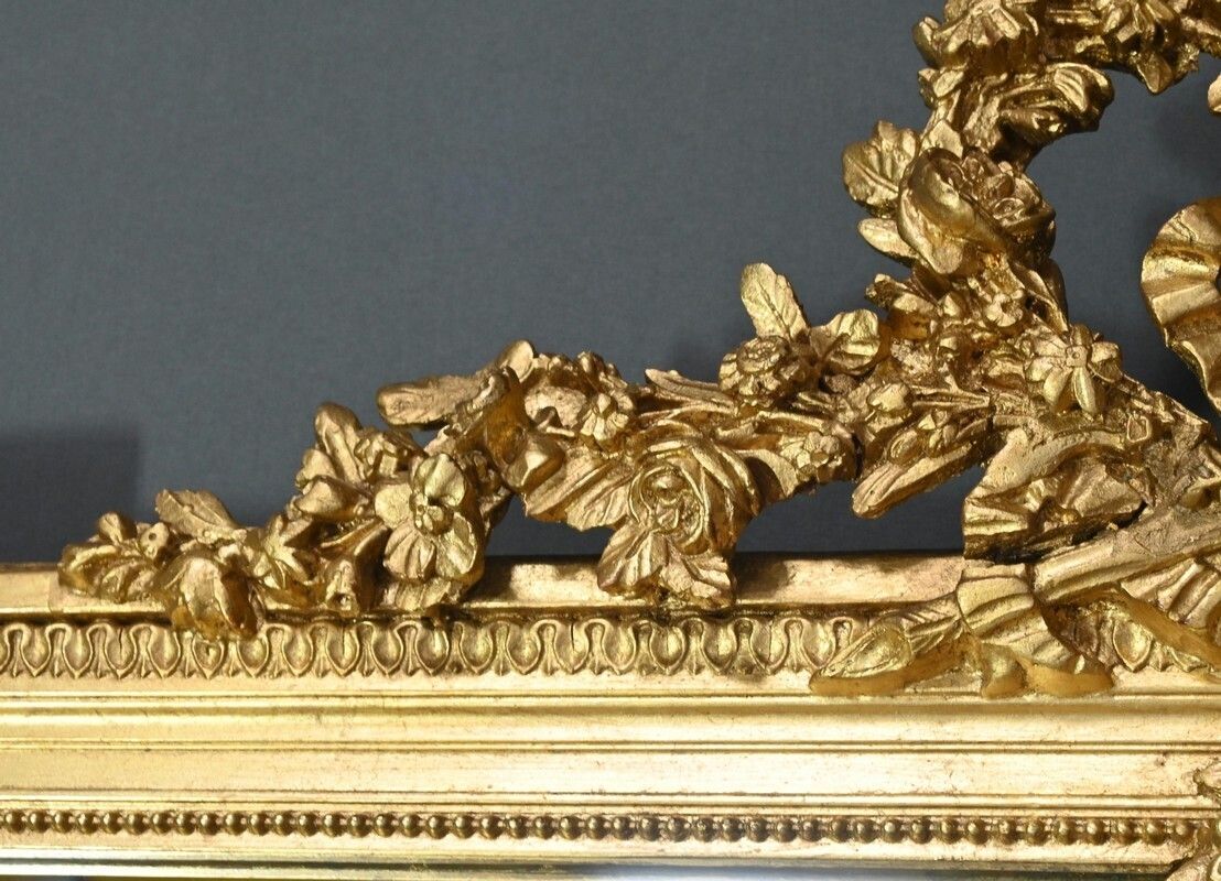 Gilded Wood Mirror Louis XVI Style  Part 2 19th Century photo vinterior