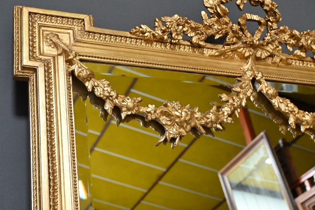 Gilded Wood Mirror Louis XVI Style  Part 2 19th Century photo buy