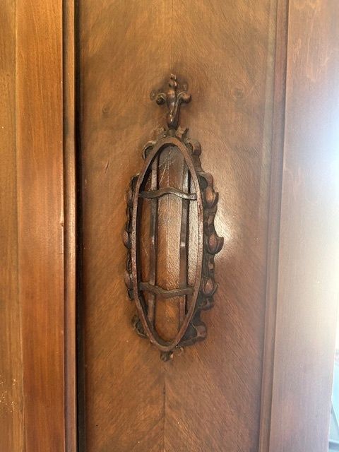 Armoire Wardrobe Antique French Carved Mahogany Mirrored photo vinterior