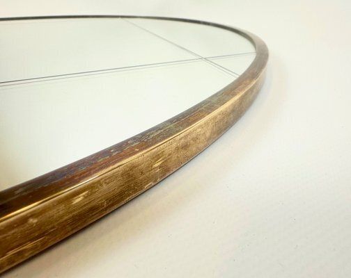 Art Deco Cut Glass And Brass Round Mirror, 1940s photo furniture