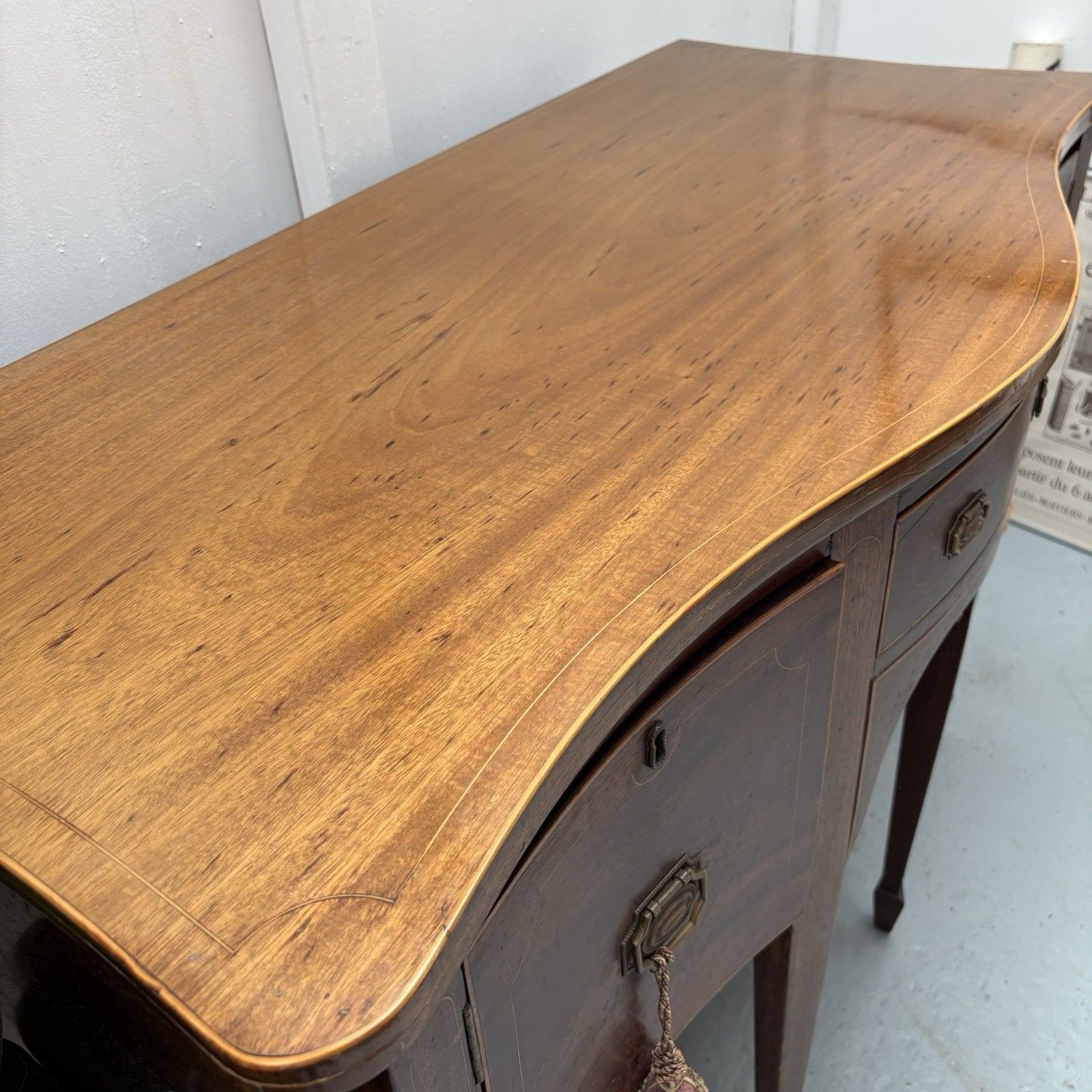 photo for sale Georgian Mahogany Serpentine Front Sideboard