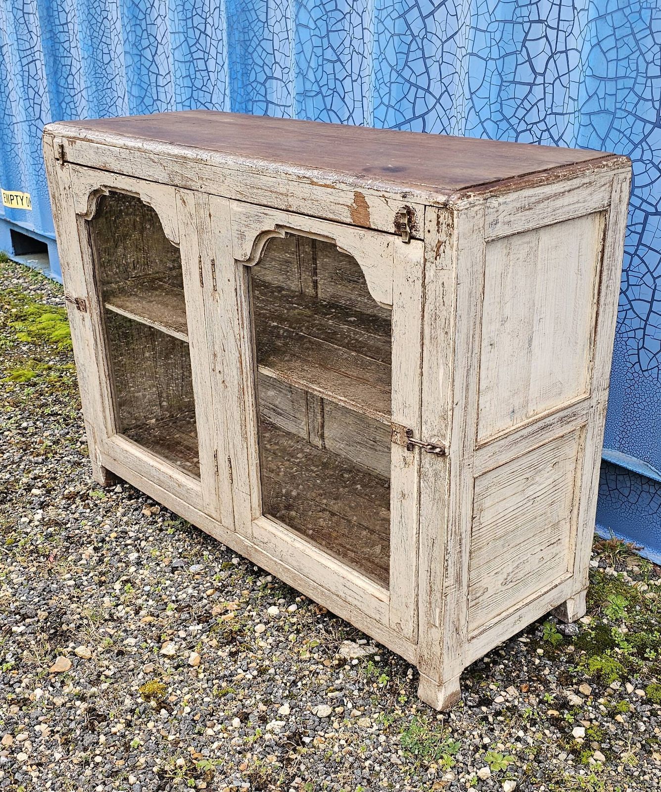 Old Glass Sideboard In Teak, 1800s photo 712.0