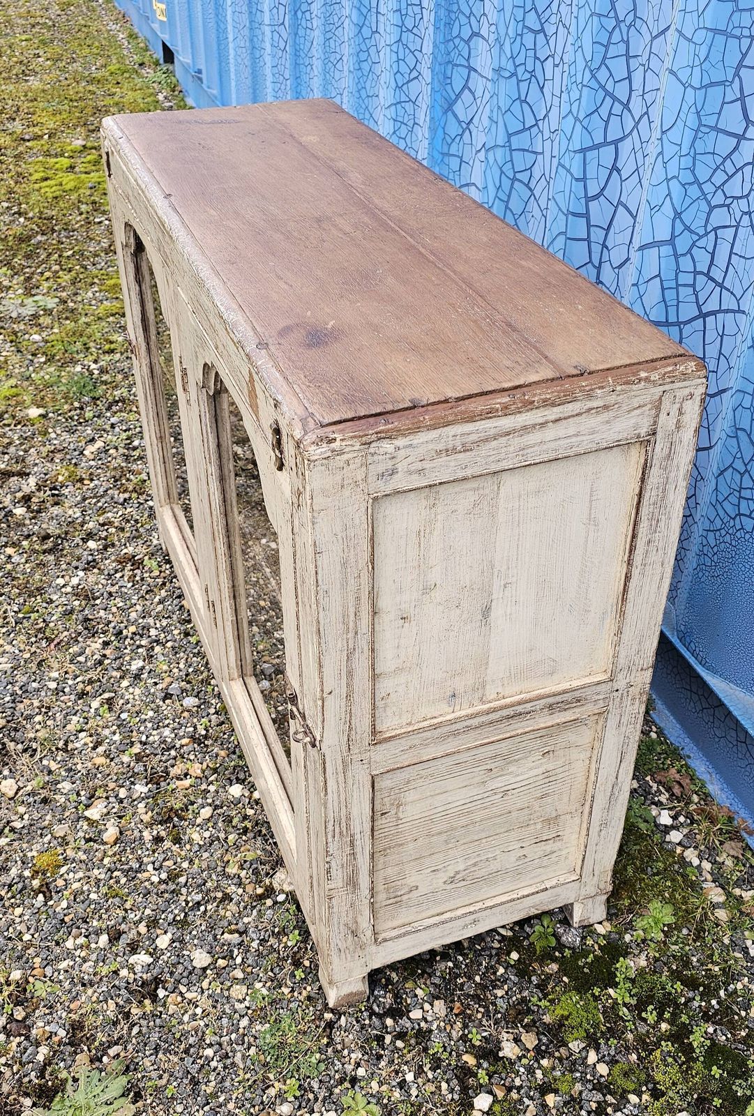 Old Glass Sideboard In Teak, 1800s photo vinterior