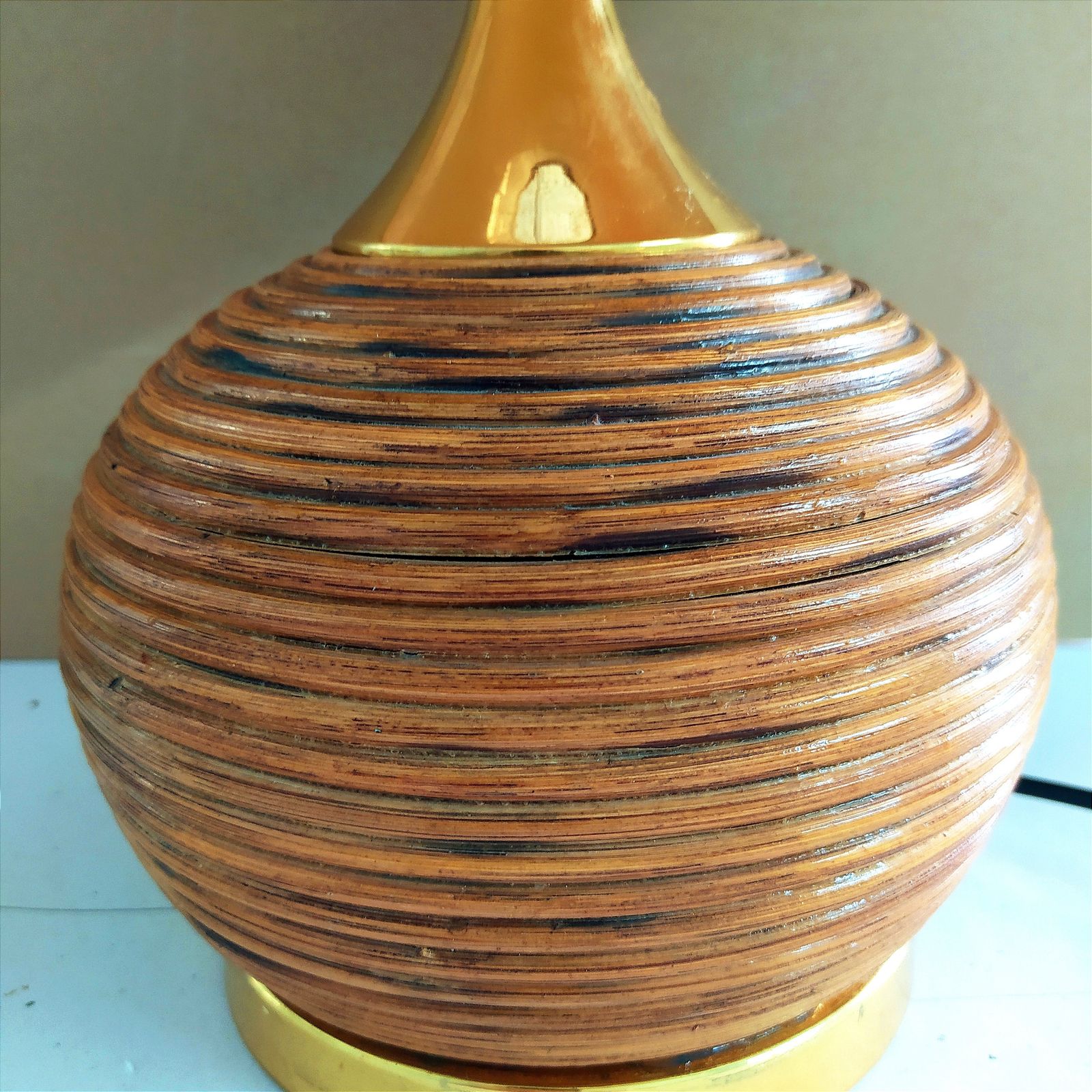 1970's Pencil Reed Table Lamp, 1970s photo for sale