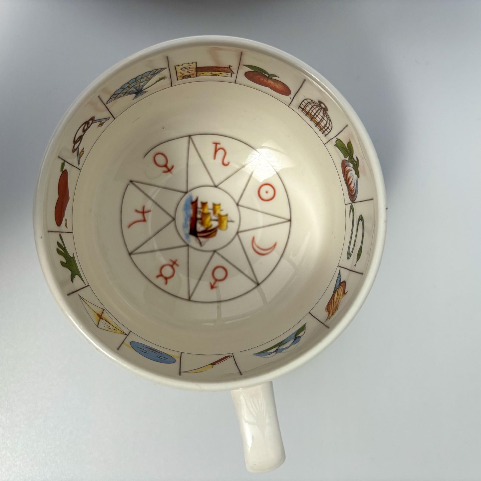 Vintage Royal Kendal Fortune Telling Cup And Saucer With Zodiac Symbols photo buy
