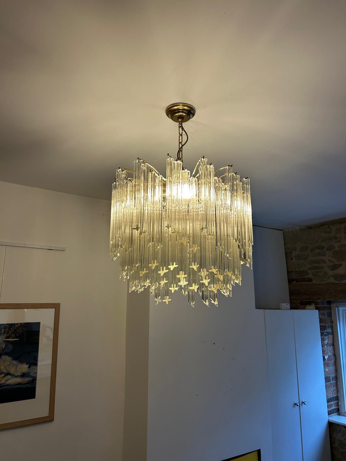 C1980's Six Tier Murano Crystal Italian Chandelier photo for sale