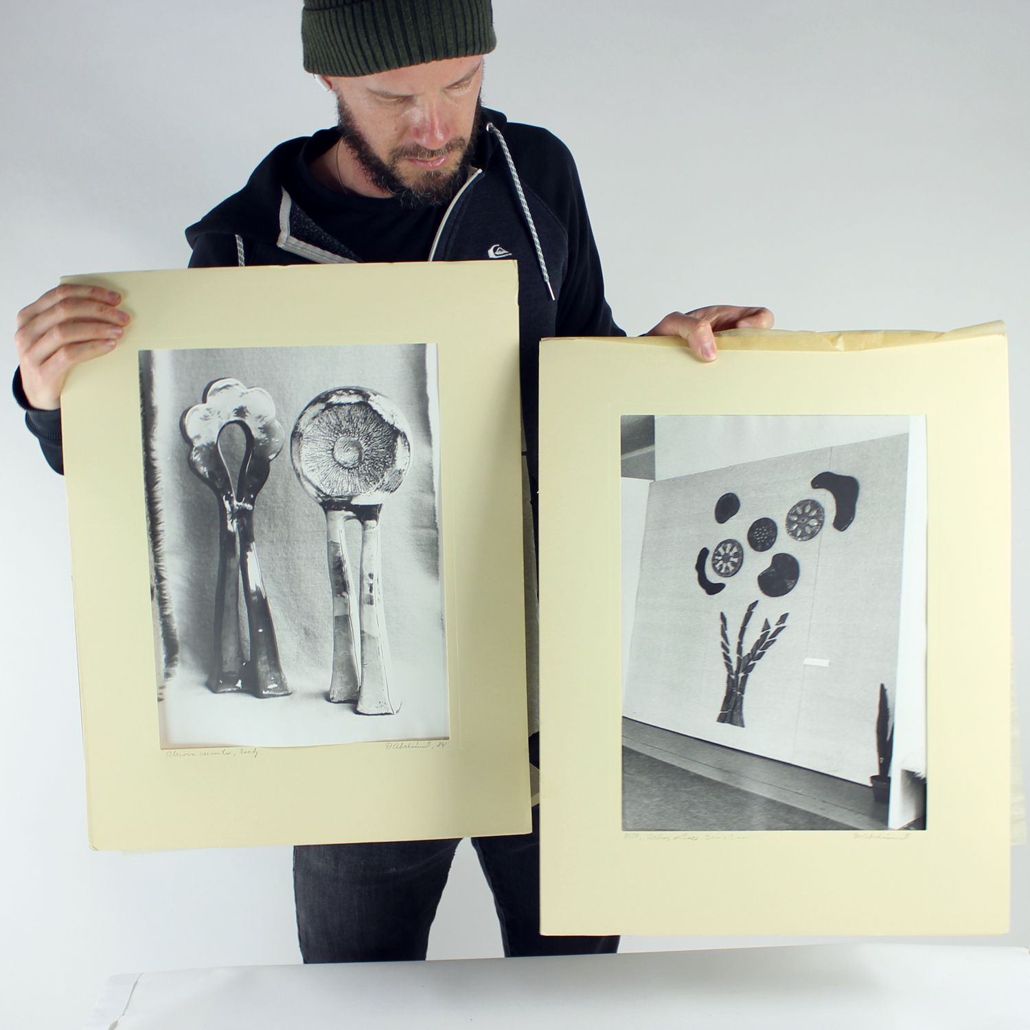 Set Of 2 Vintage Photograps Of Ceramic Artwork By Ditta Abrhamova, Czechoslovakia 1980s