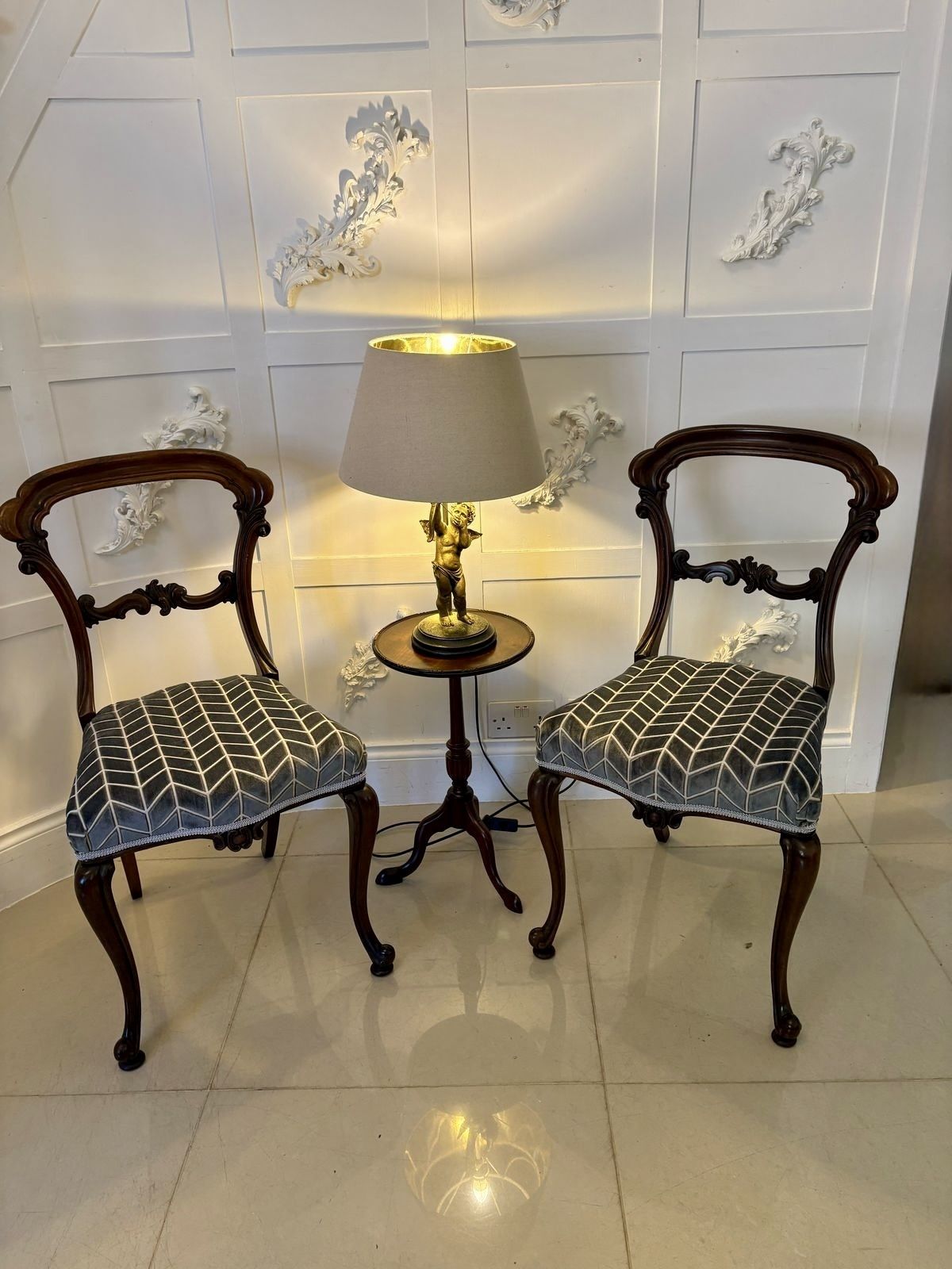 Pair Of Antique 19th Century Quality Carved Rosewood Side Chairs photo furniture