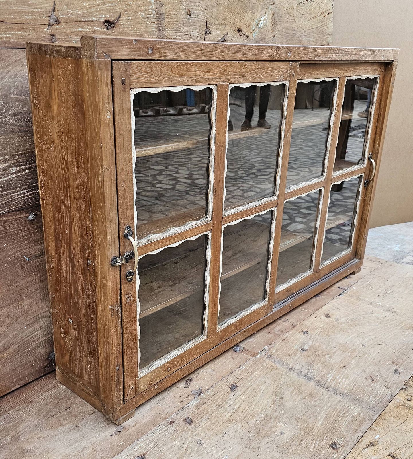 Old Art Deco Glazed Sideboard In Burmese Teak photo vinterior