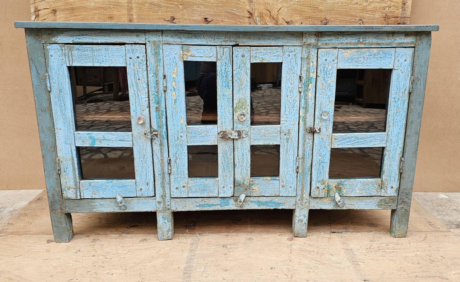 Old Burmese Teak Glazed Sideboard photo furniture