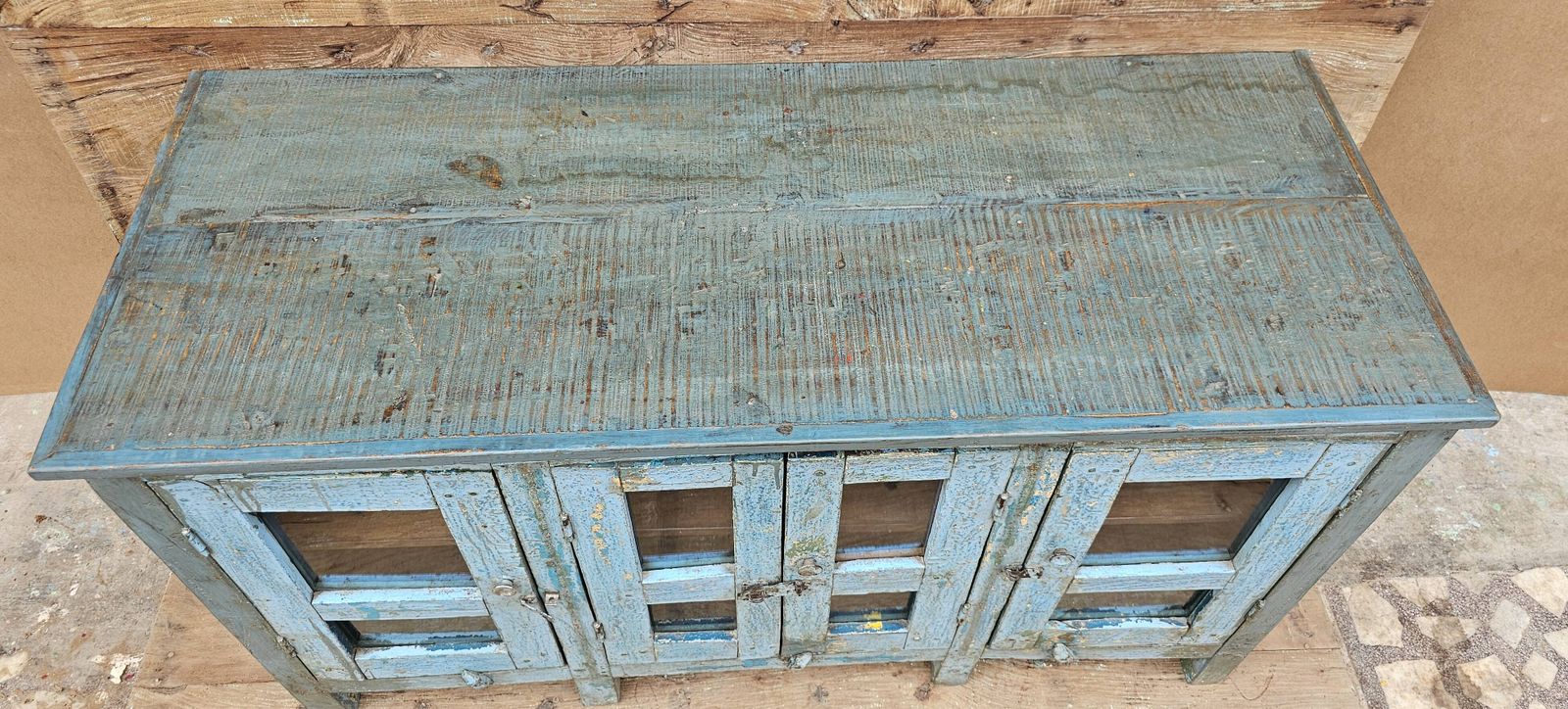 Old Burmese Teak Glazed Sideboard photo Furniture