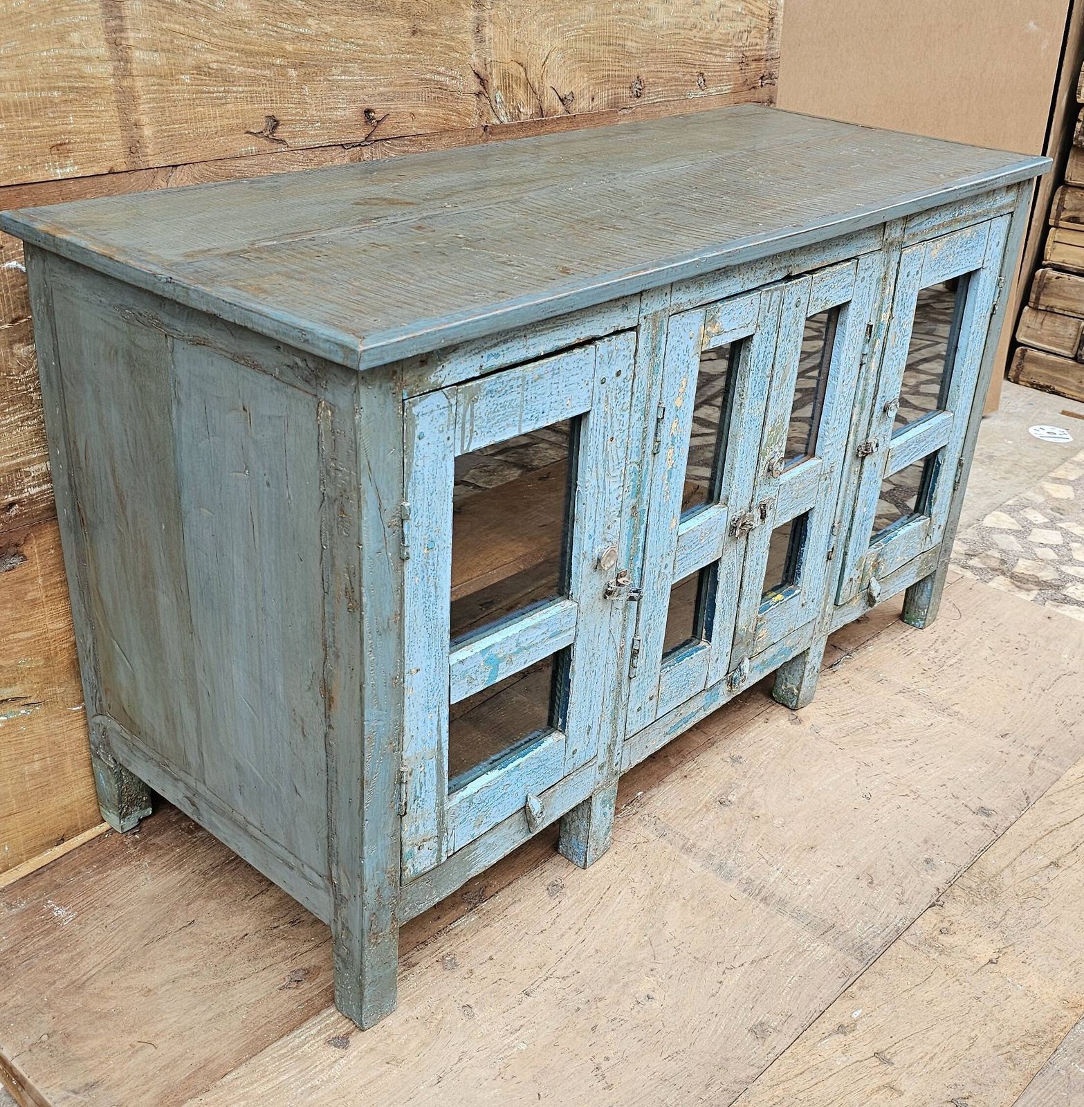 Old Burmese Teak Glazed Sideboard photo vinterior