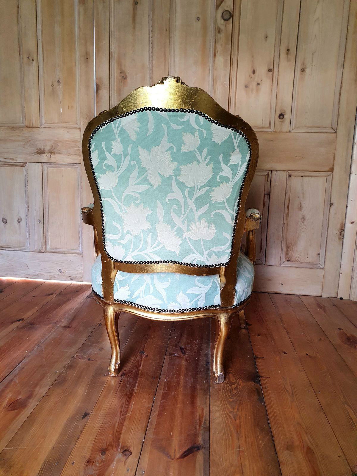 Antique XVI Style Gilt Wood Chair photo vintage