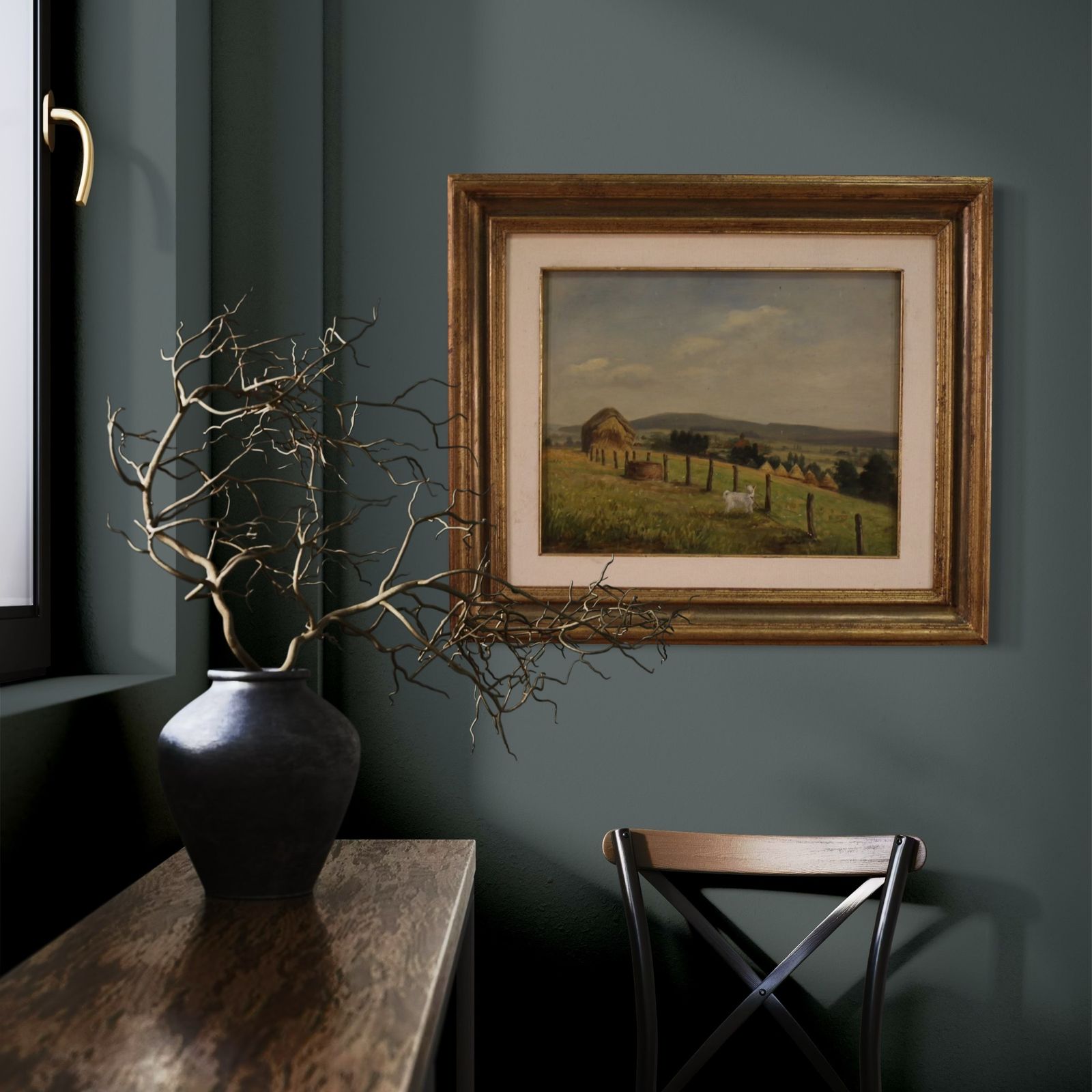 Small Signed Landscape Painting From The 20th Century photo Art