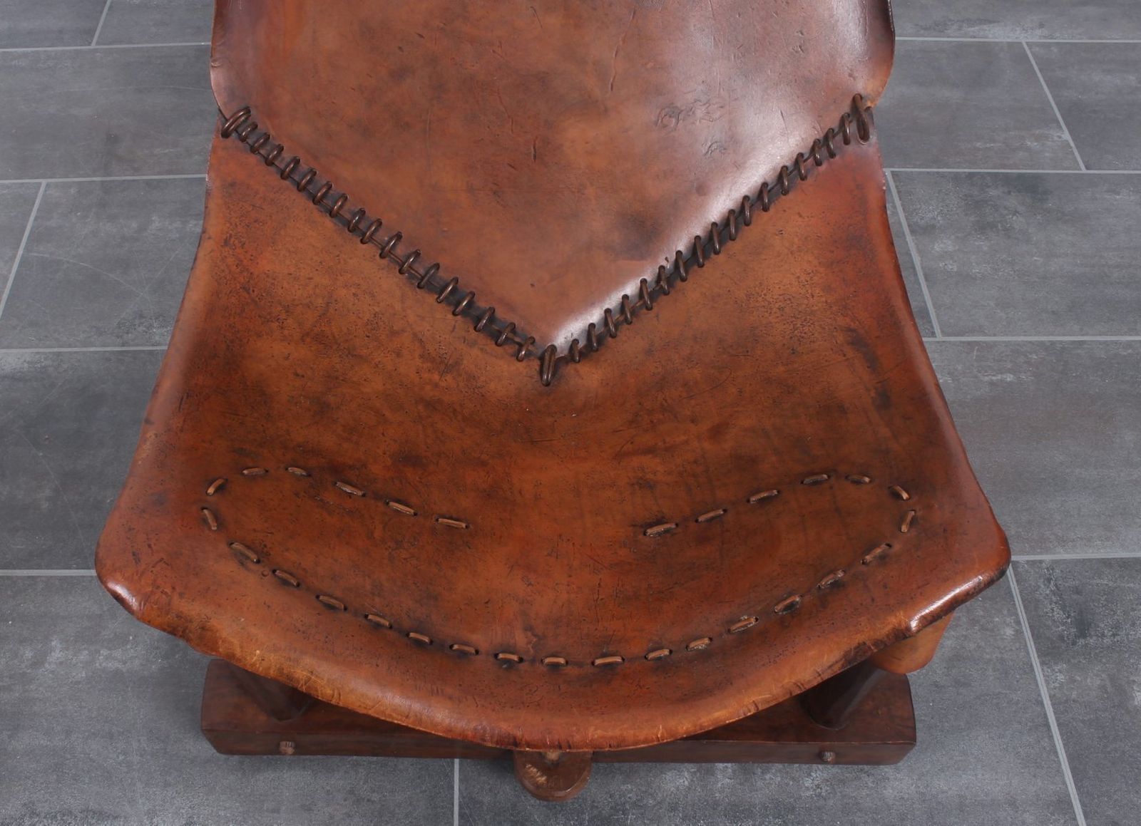 Brazilian Leather Armchair And Table, Set Of 2 photo Furniture