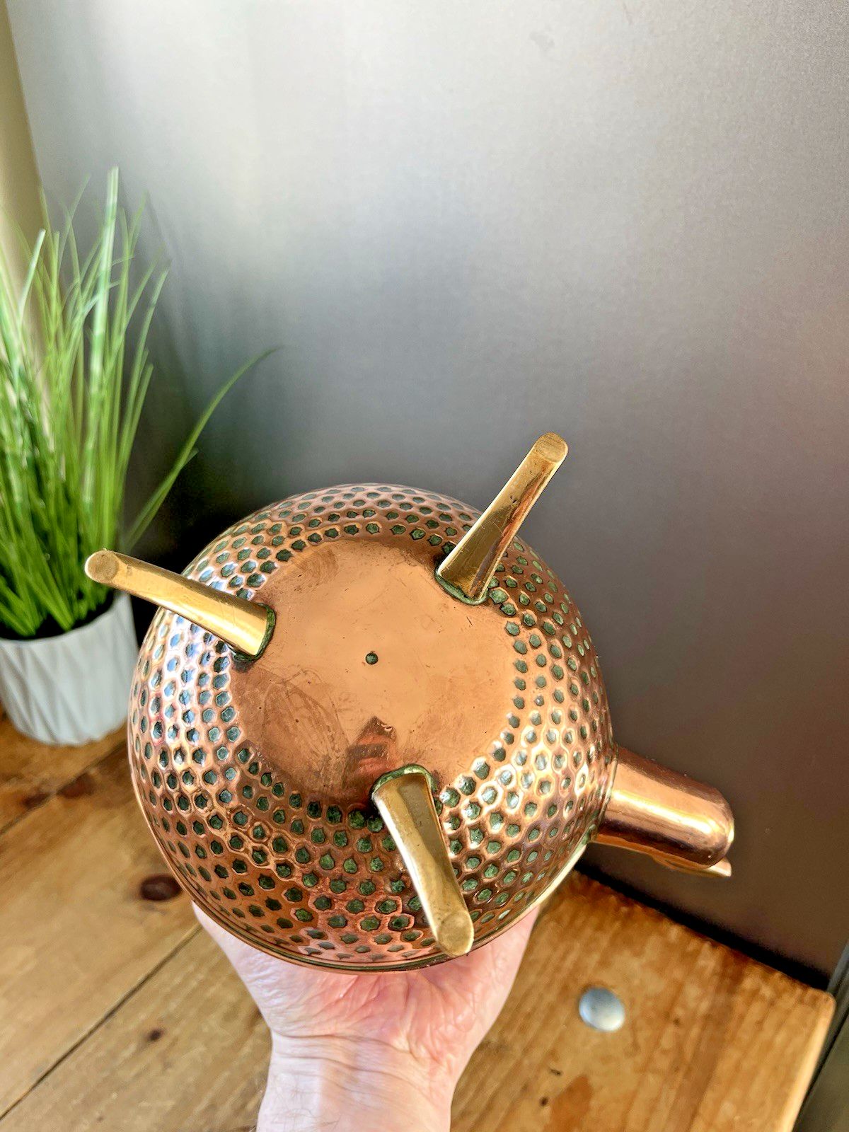 Home Decor Antique Aesthetic Movement Copper & Brass Dimpled Spirit Kettle Was Benson Style photo