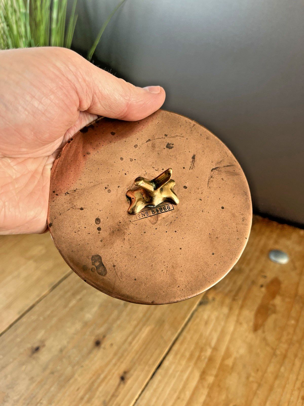 photo vinterior Antique Aesthetic Movement Copper & Brass Dimpled Spirit Kettle Was Benson Style