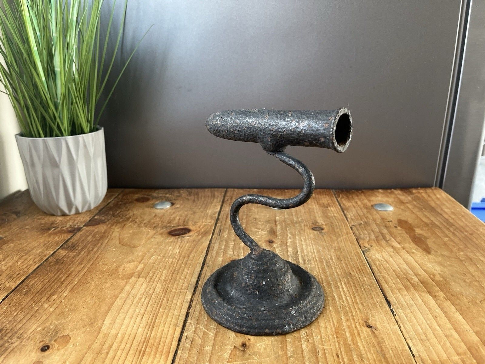 Antique 19th C English Victorian Cast Iron Metal Goffering Tally Iron Folk photo 50.0