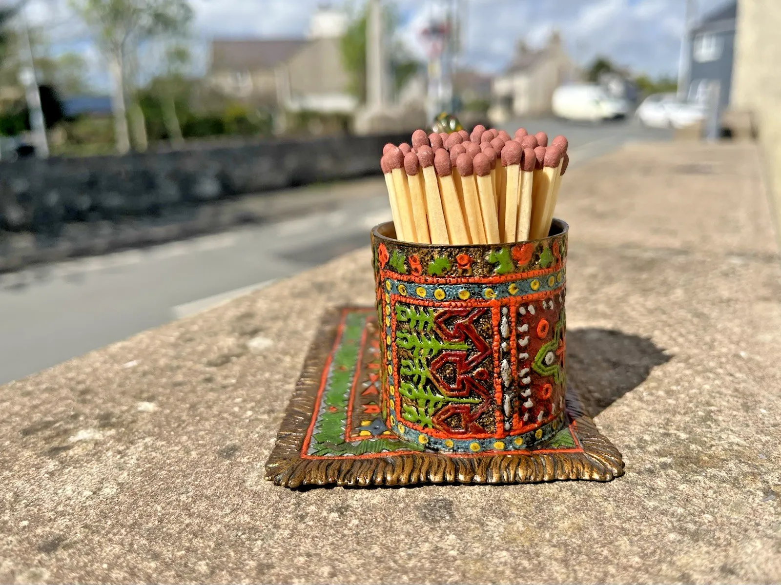 Antique Cold Painted Bronze Austria Arab Carpet Match Holder After Franz Bergman photo 220.0