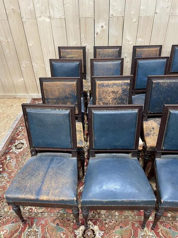photo furniture Suite De 16 Chaises Napoléon III En Acajou Massif