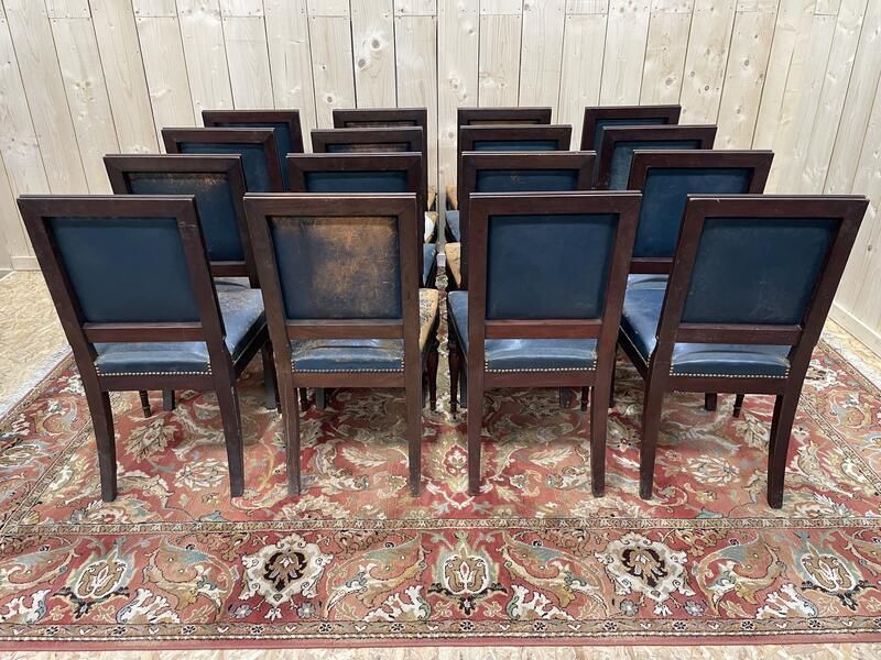 photo for sale Suite De 16 Chaises Napoléon III En Acajou Massif