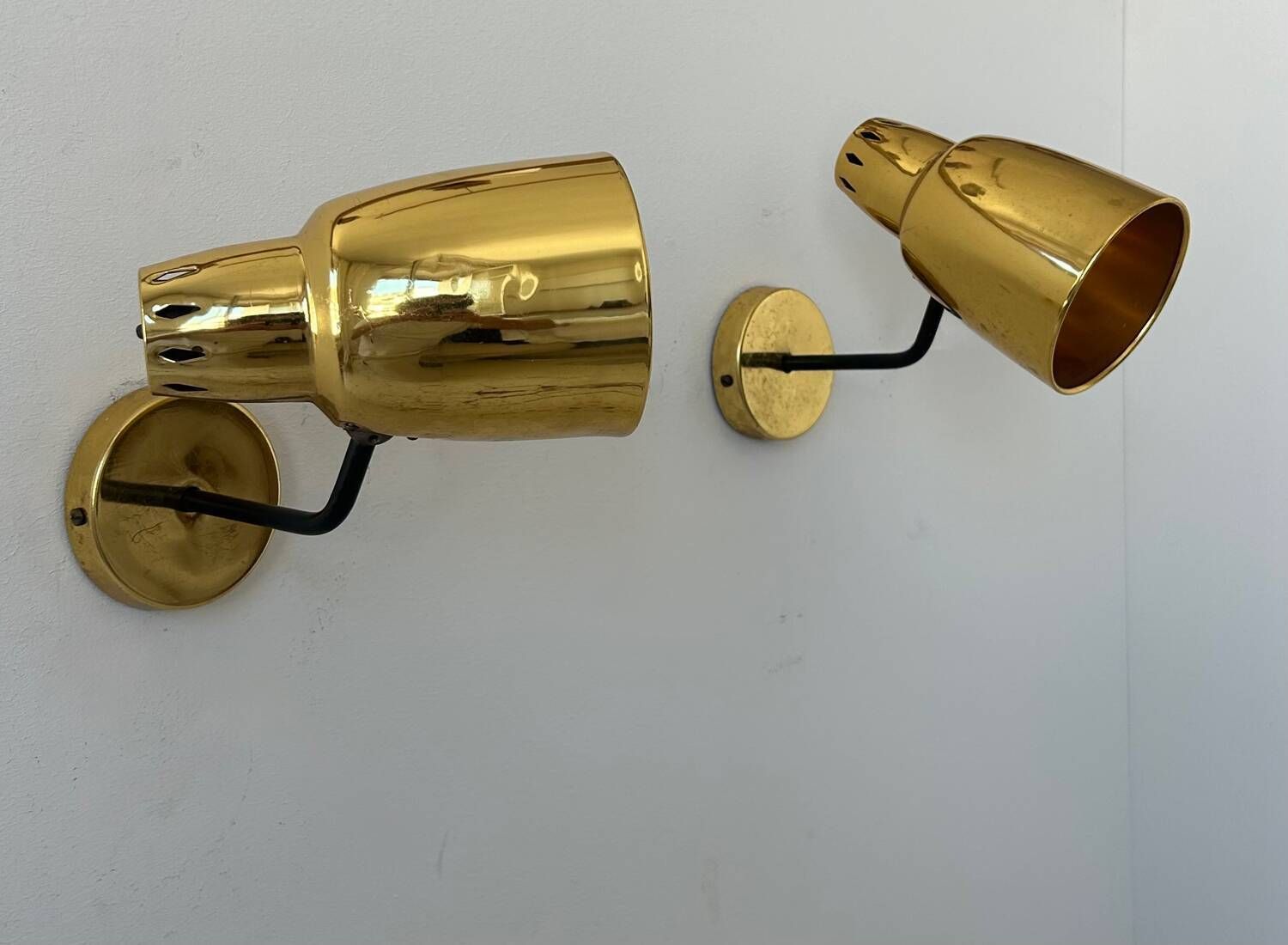Pair Of Vintage Adjustable Wall Lights, Brass, France 1960 photo 374.0