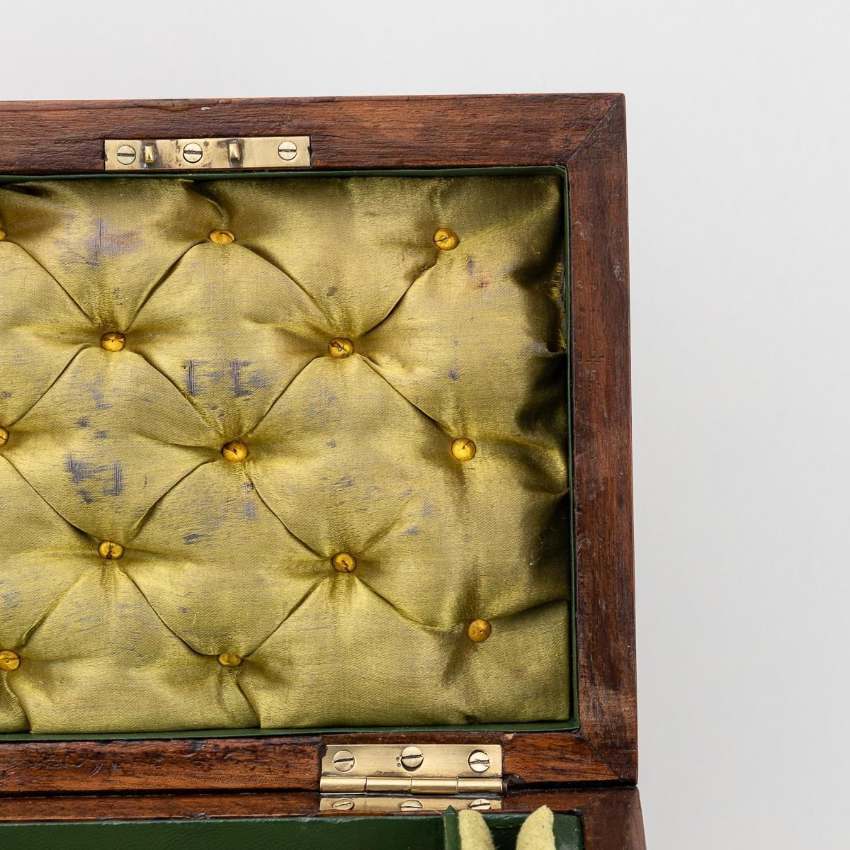 photo furniture Antique 19th Century Victorian Walnut & Glass Fronted Jewellery Box C.1890