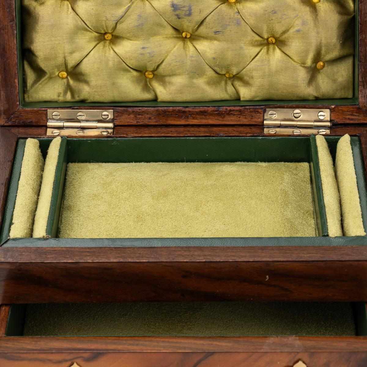 photo for sale Antique 19th Century Victorian Walnut & Glass Fronted Jewellery Box C.1890