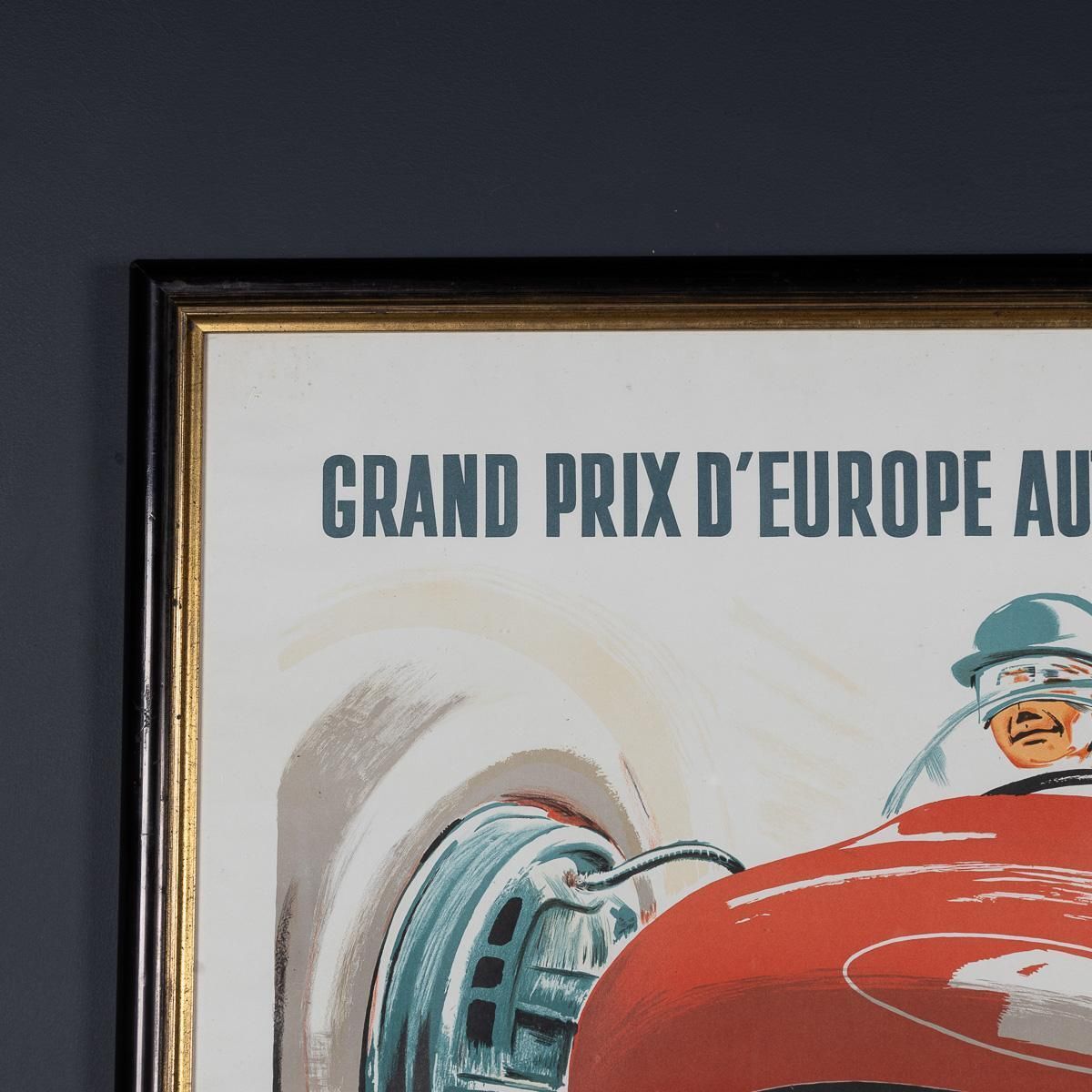 Vintage 20th Century Framed 1955 Monaco Grand Prix Poster By Jean Ramel C.1985 photo Art